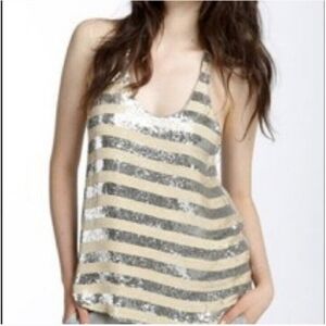 Haute Hippie sequin striped racerback tank Size S